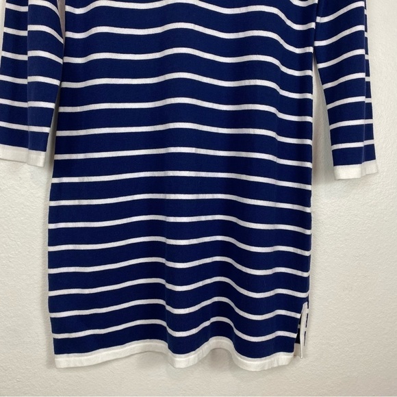 SAIL TO SABLE Nautical Stripe Navy White Sweater Dress Size M - Picture 9 of 11